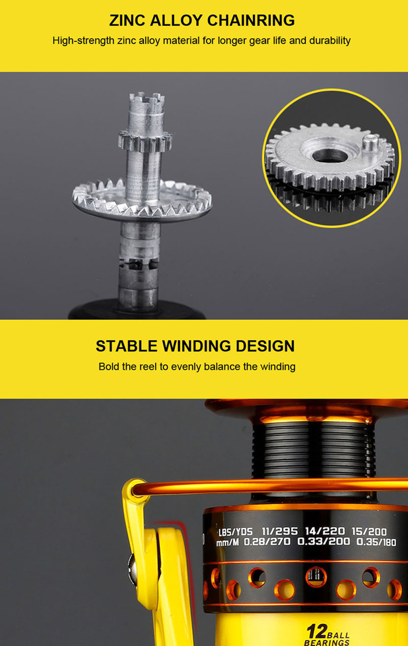 1000-7000 Bearings Fishing Reels Super Big Sea Fishing Wheel High Speed 5.2:1 Metal Spinning Reel Sea Fishing Fish Tool
