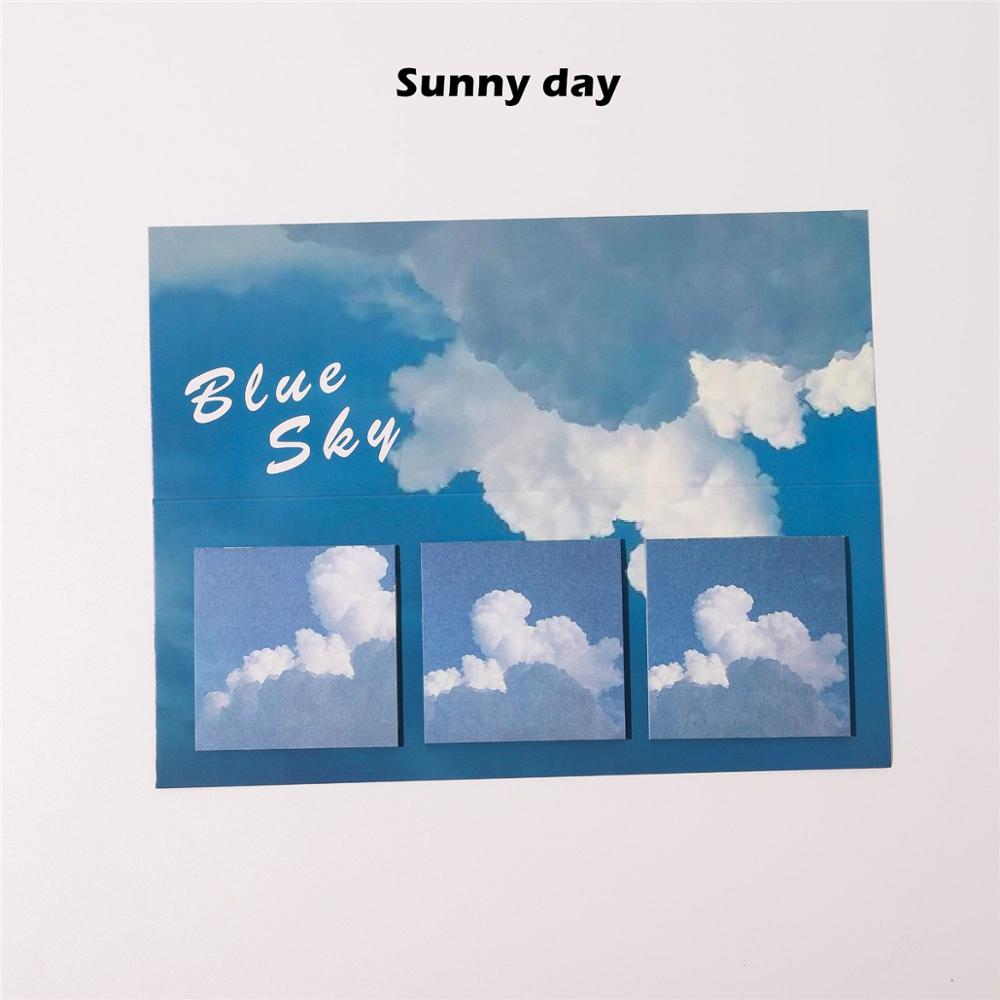 60 Sheets Blue Sky Sticky Notes Set Sunset Sky Zee Bloem Rooster Zelfklevende Memo Pad Notepad Planner Stickers Kantoor School a6545: Sunny day