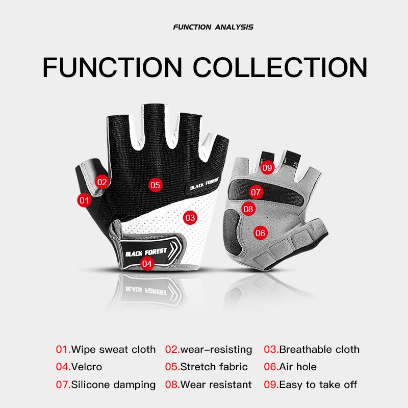 Fiets handschoenen fiets sport half vinger handschoenen schokabsorberende wanten handschoenen heren dames race motorcross mtb race handschoenen