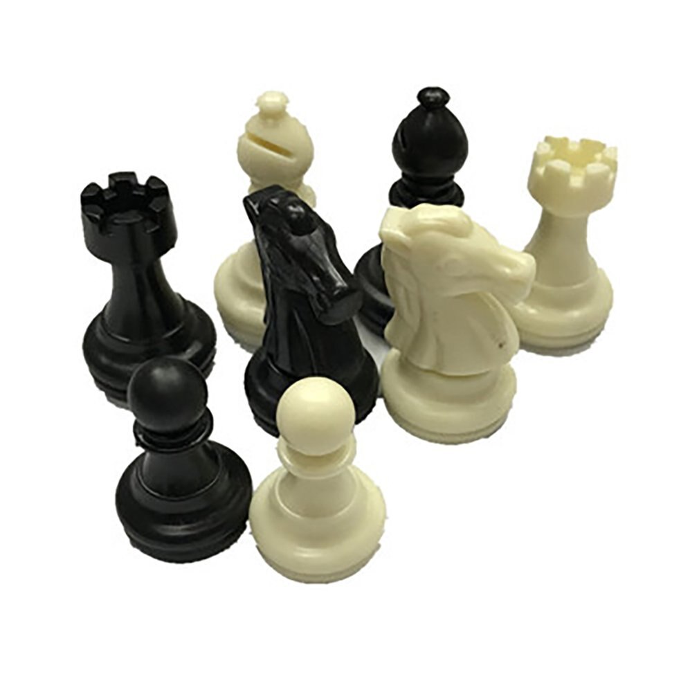 Piezas de ajedrez Medieval/ajedrez de plástico completo Chessmen International juego de ajedrez entretenimiento negro y blanco