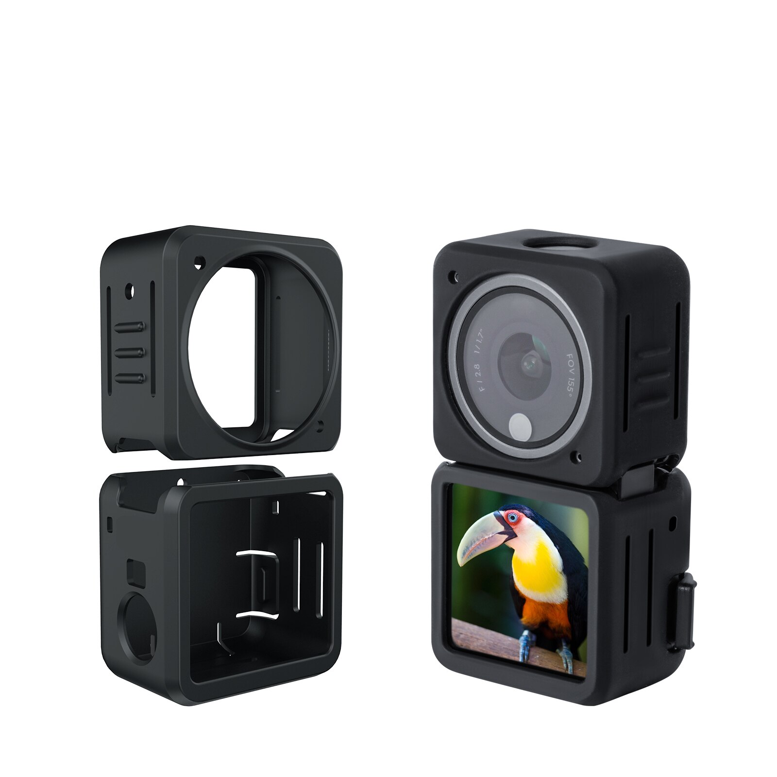 Dji Action 2 Zachte Siliconen Beschermhoes Split-Type Bescherming Cover Voor Dji Osmo Action 2 Sport Camera Accessoires
