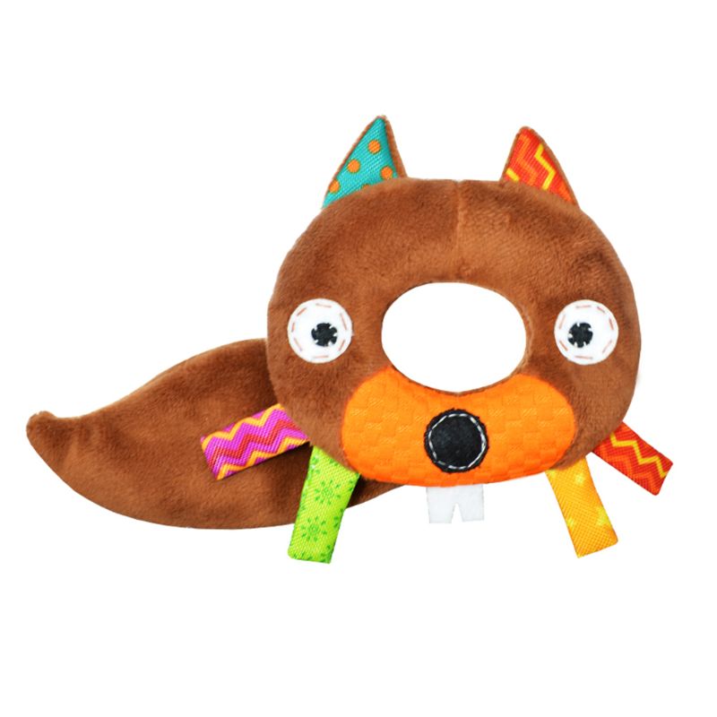 Baby Boy Girl Animal Pattern Cartoon Hand Bell Ring Rattles Soft Lovely Plush fo 54DA