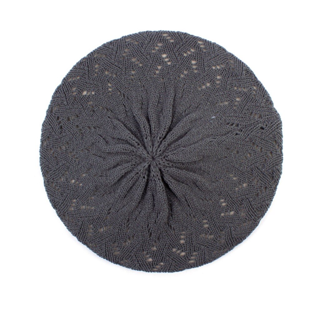 Geebro kvinders almindelig farve strik beret hat damer fransk kunstner beret hatte forår afslappet tynde akryl berets til kvinder beanie