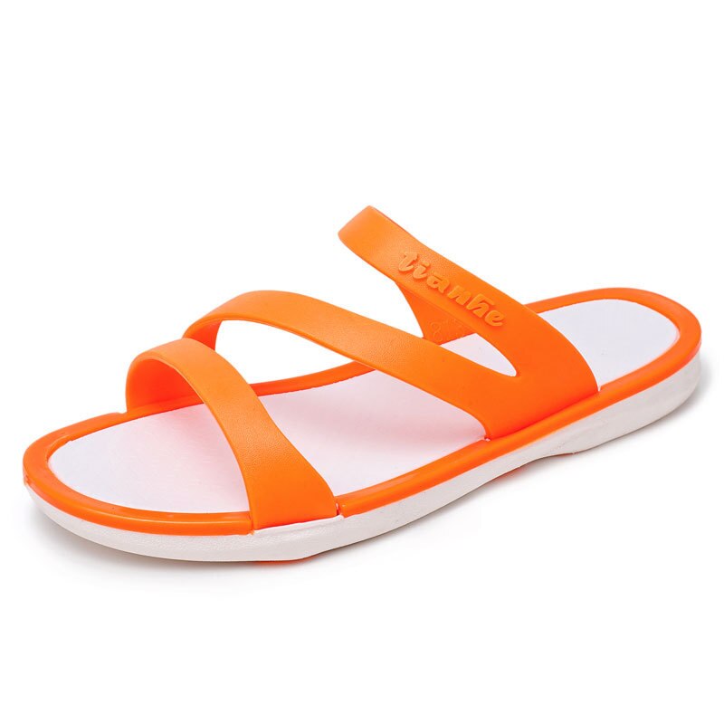 Mhysa dames slippers zomer slip on dames sandalen schoenen casual zachte leren slippers dames flats slippers schoenen: Oranje / 7