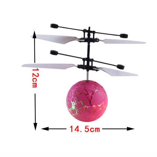 Bambini RC Flying Ball Led palline di volo luminose aerei elettronici a infrarossi giocattoli telecomandati per bambini che rilevano elicottero: Pink Not Control