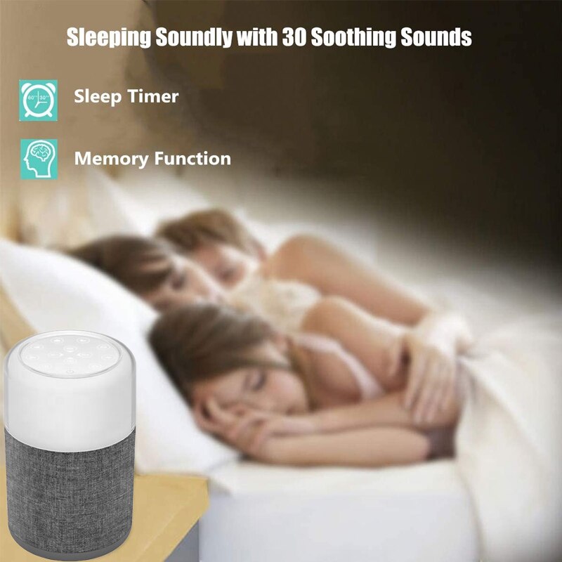 Portable White Noise Sleep Sound Machine Gradient Light Natural Sounds &amp; Music Baby Sleep Sound Machine Adults Stress Relieving