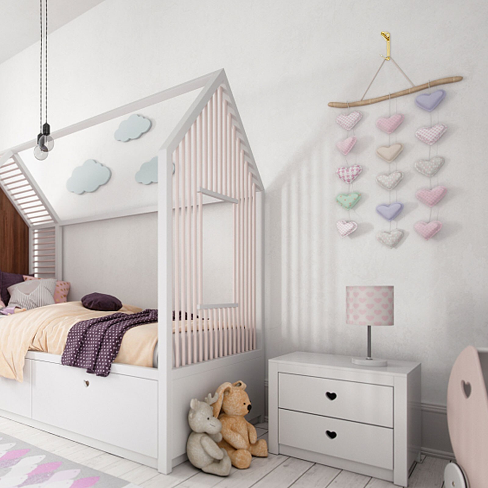 Picture Hangers Picture Hanging Hardware Kit Support up to 30lbs 50lbs 50 Pcs Photo Frame Hooks with Nails