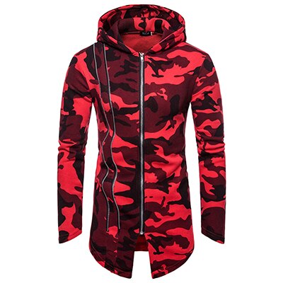 Trench-Coat à capuche pour hommes, Trench-coat à capuche, vêtement d'extérieur slim Long, grande taille, automne, collection décontracté: red / plus size XL