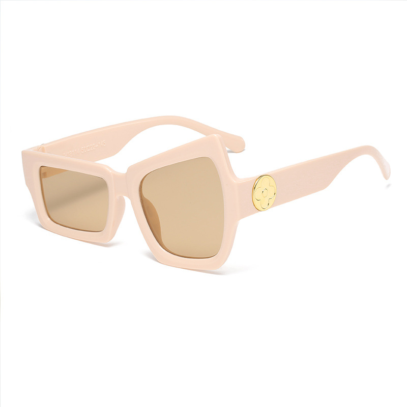 Occhiali divertenti con sopracciglia rialzate su un lato occhiali da suola anca salto moda personalità irregolare occhiali da suola UV400 per uomo donna: Oro