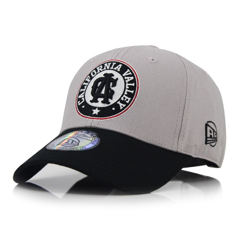 Amerikansk bomuld brev broderi cap personlighed hip hop baseball kasketter mænd og kvinder afslappet vilde hat udendørs sport hatte: Sort grå