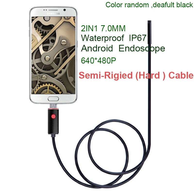 5.5mm 7/8mm 1M 2M 5M 10M USB Cable Waterproof 6 LED Android Endoscope 1/9 CMOS Mini USB Endoscope Inspection Camera Borescope: 7.0mm hard cable / 1M Cable