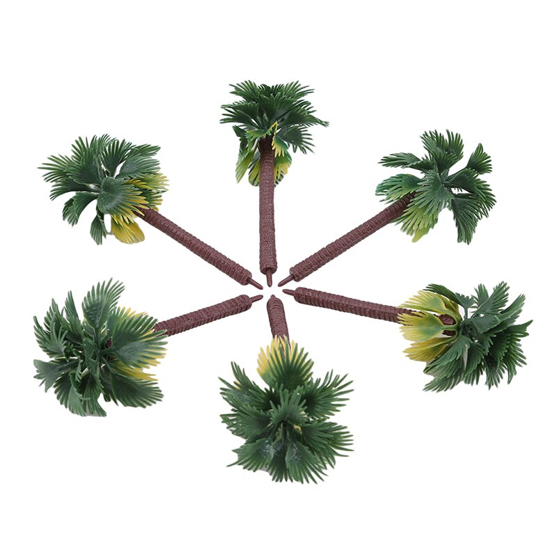 Diorama Scenery Model Artificial Palm Tree Leaves 6pcs Layout Rainforest Plastic Palm Tree Artificial Plastic Tree