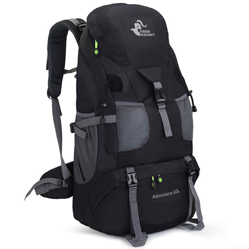 50L Waterproof Ultra Lightweight Hiking Backpack Men Mountain Bags Unisex Outdoor Sport Daypack Travel Climbing Fishing Backpack: Black