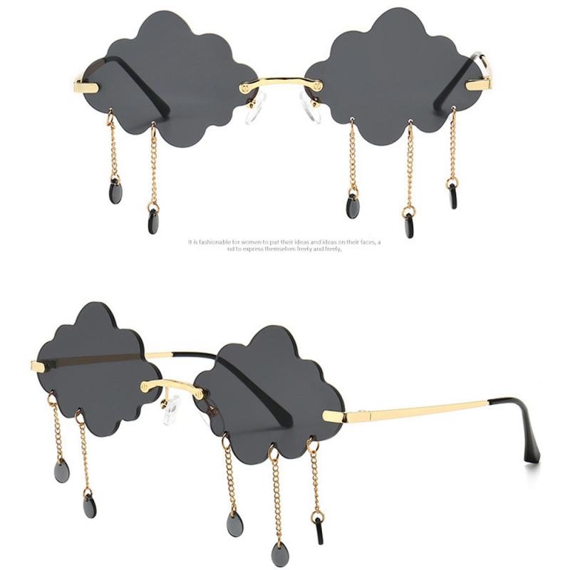 Geformt Randlose Sonnenbrille Frauen Regen Wolke zerreißen bilden Brillen Sommer Schattierungen UV400 Randlose Sonnenbrille: 01
