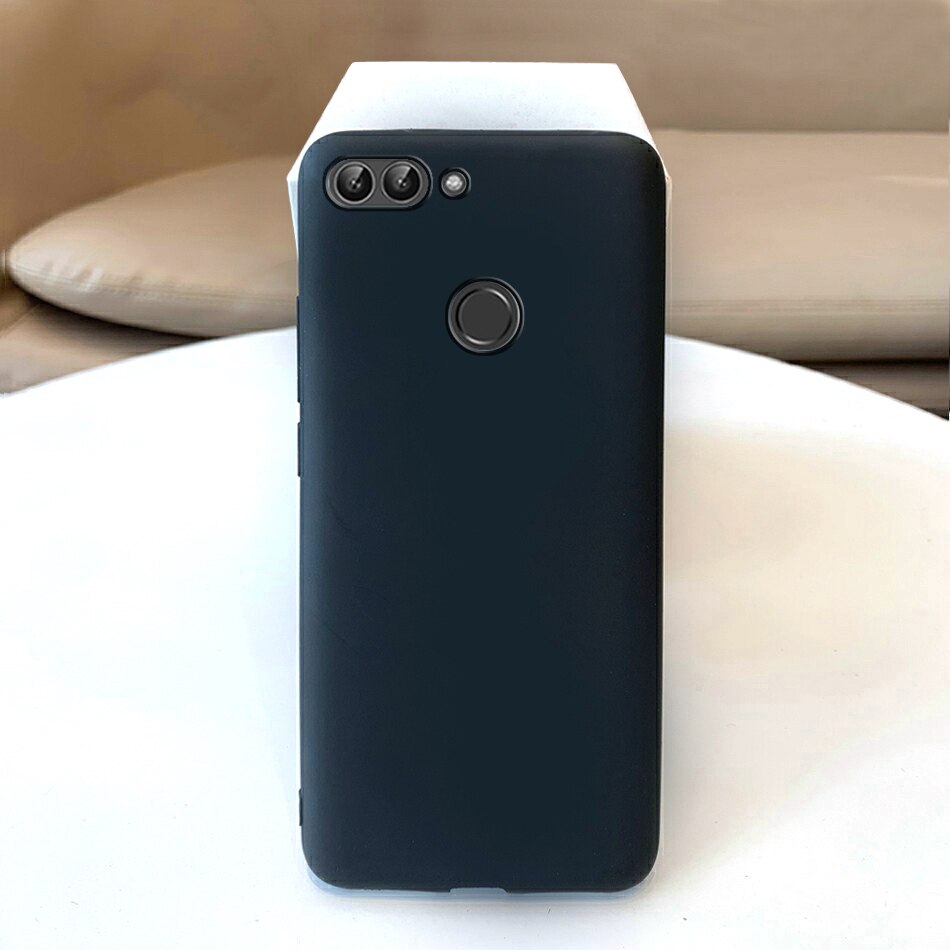 Pour Huawei P étui intelligent Coque Huawei PSmart étui souple mat Silicone pour Funda Huawei P FIG-LX1 intelligent coques de téléphone: Black