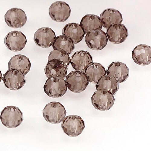 6mm diameter 1 streng ca. 96-100 stk gennemsigtig farve krystal rhinestones perler stof krave kjole syning beklædningsmaterialer: Gennemsigtig grå