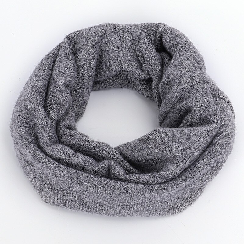 Winter Luxury Cashmere Ladies Scarf Women Solid Color Neck Warmer Ring Scarf Wool Scarves Kerchief Comfortable: Gray