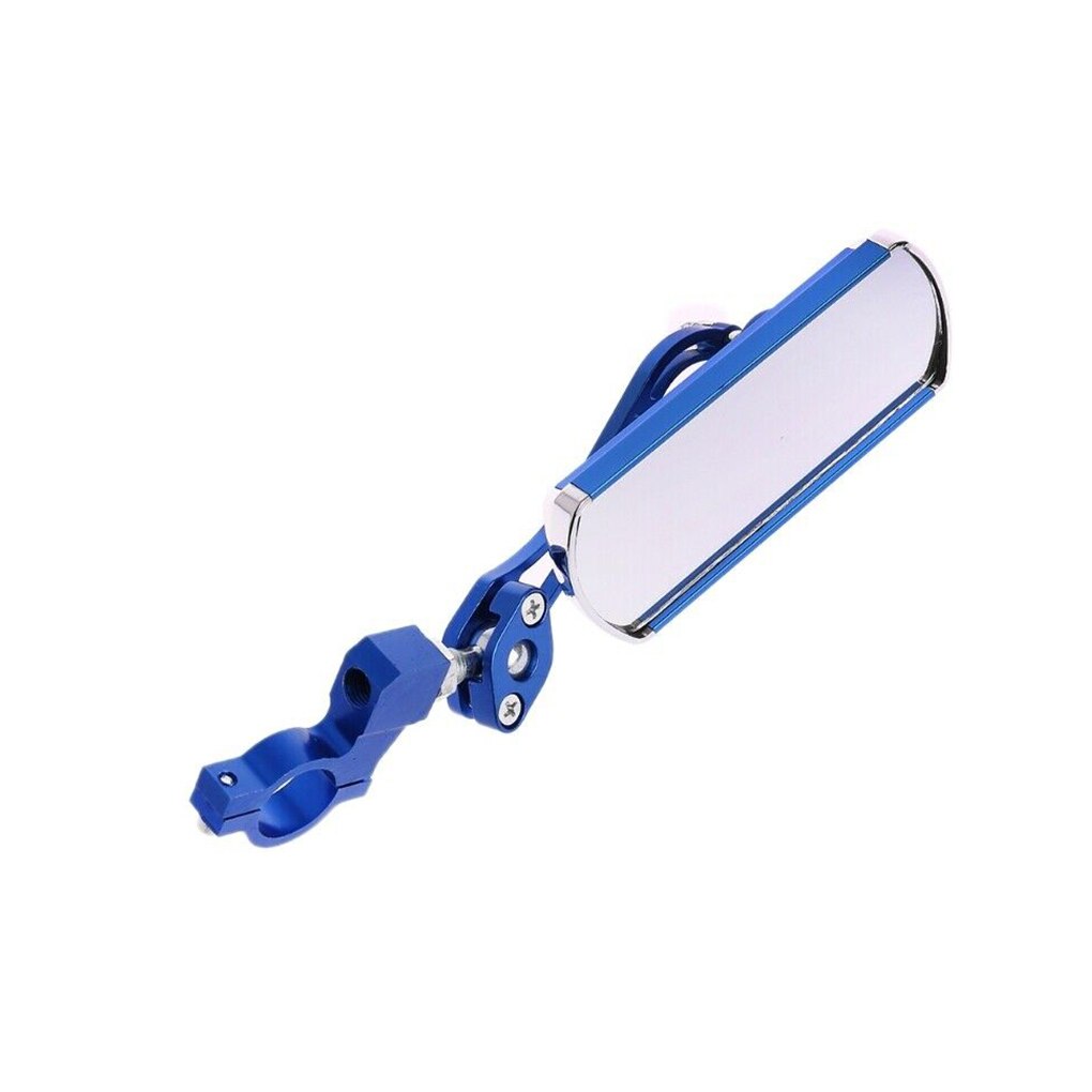 Espejo retrovisor de aleación de aluminio para bicicleta con rotación de 360 grados espejo trasero para bicicleta manillar Flexible accesorio de seguridad espejo: Blue-1 Pcs