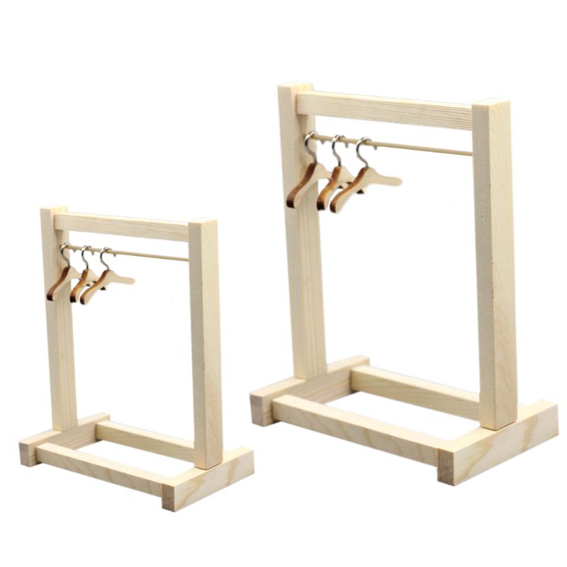 Pop Houten Kledingrek Kledingstuk Organizer Hangers Voor Poppen Handtas Kleding Hoeden Sjaal Houder Pop Accessoires