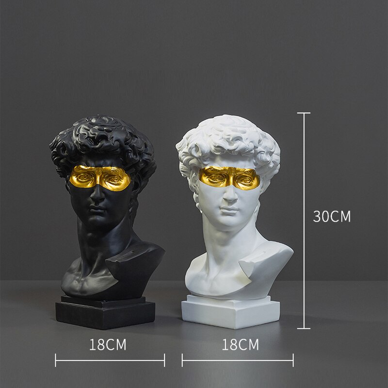 Nowoczesna imitacja gipsu żywica Dawid sztuka rzeźbiarska biust portret wenus statua figurki urządzanie salonu dekoracja wnętrz