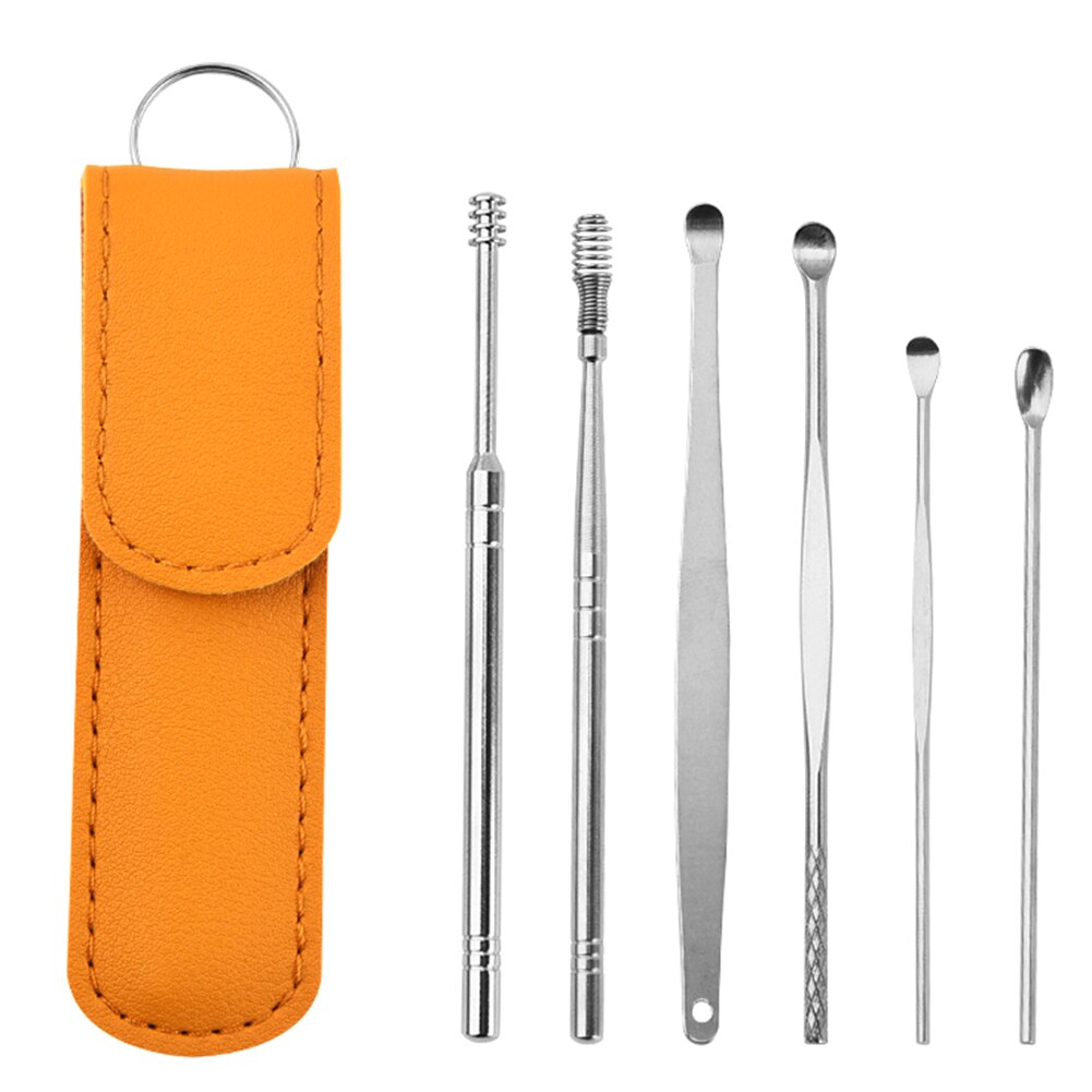 6PCS Ear Cleaner Wax Removal Tool Earpick Sticks Earwax Remover Curette Ear Pick Cleaning Ear Cleanser Spoon Health Care Earpick: 10