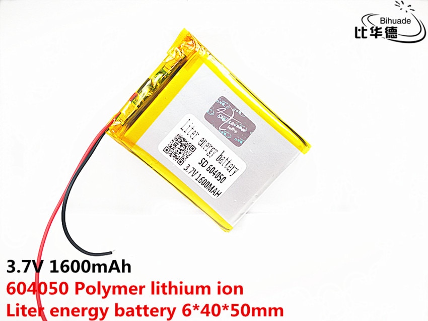 3.7V 1600 Mah 604050 Lithium Polymer Li-Po Oplaadbare Batterij Li Cellen Voor Speelgoed MP3 MP4 MP5 Gps power Bank Speaker Tablet Diy