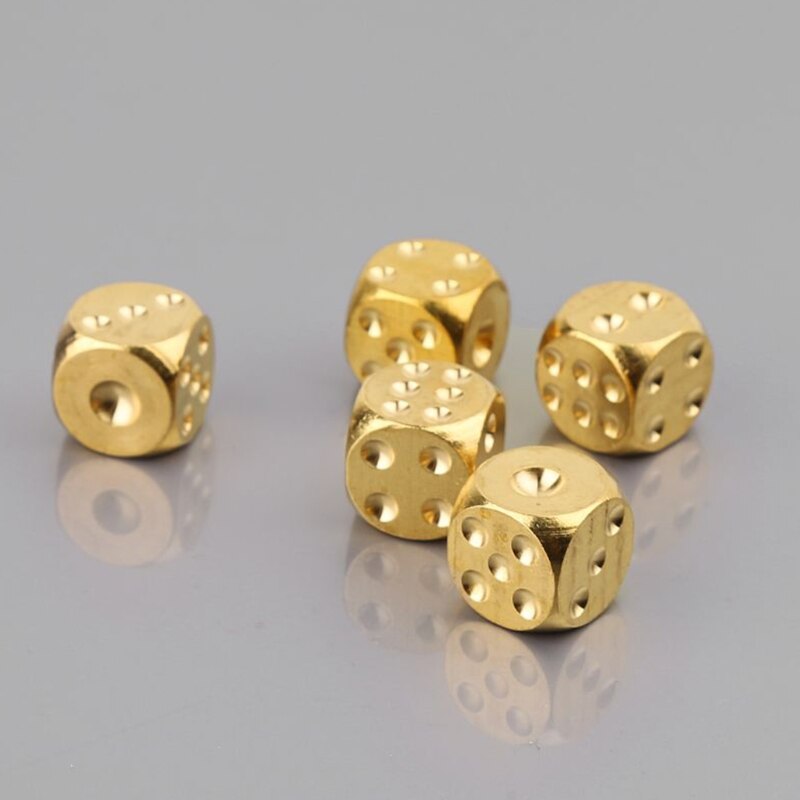 6 stücke 13mm Kupfer Würfel Heimat Dekor Durcheinander Würfel Bar Liefert Spiel Werkzeug Kupfer Metall 24BD