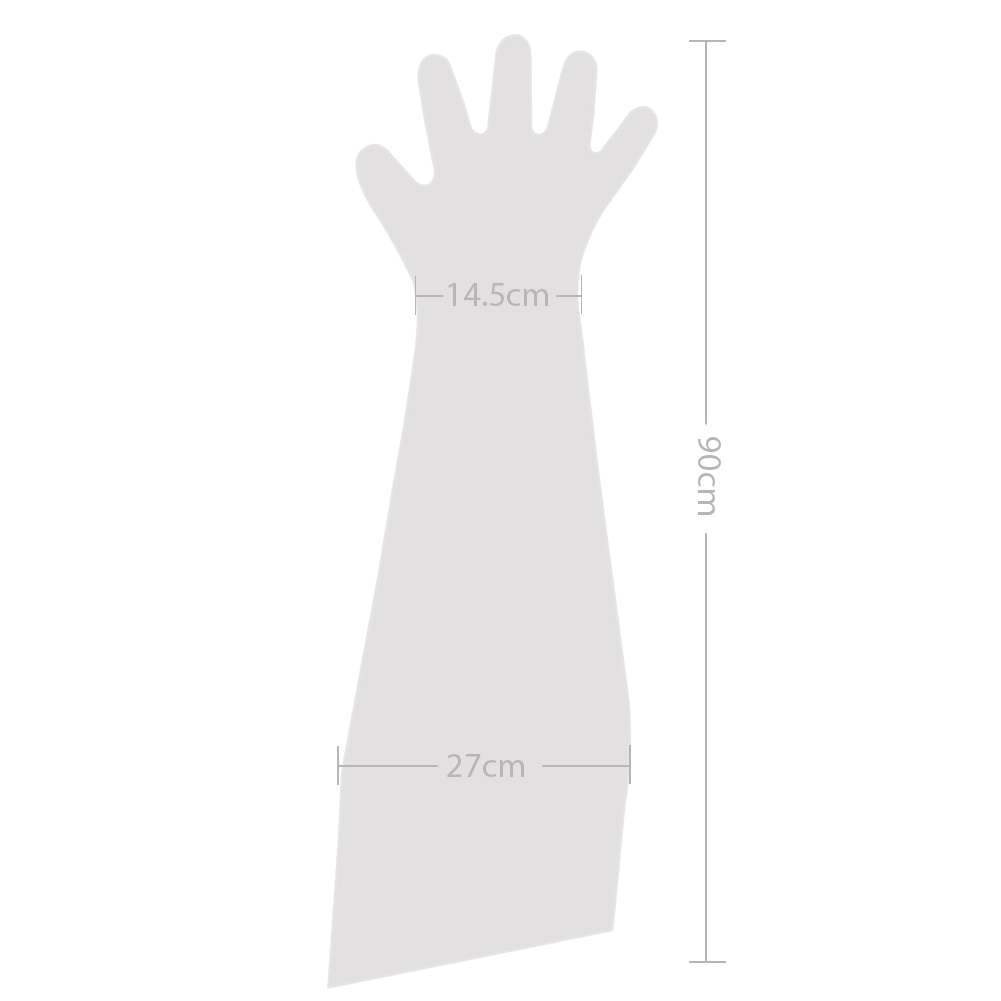 50 stücke Tierarzt Lange Handschuhe Einweg Weichen Kunststoff transparent Lange Arm Veterinär Untersuchung flexibilität Handschuh