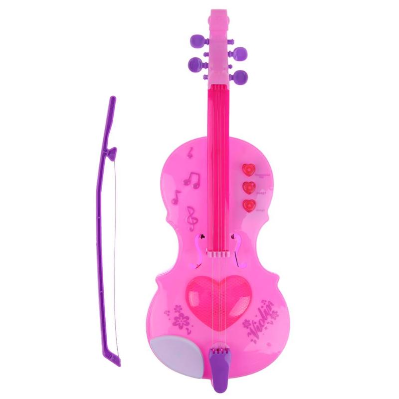 Muziekinstrument Viool Speelgoed 4 Snaren Muziek Elektrische Viool Kids Muzikale Interesse Training Instrumenten Educatief Speelgoed Roze: Default Title