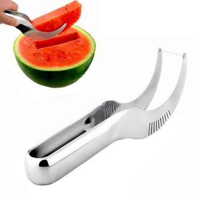 2 in 1 stainless steel melon baller kitchen cut watermelon carving knife double side fruit digging spoon ice cream platter spoon: 34-1