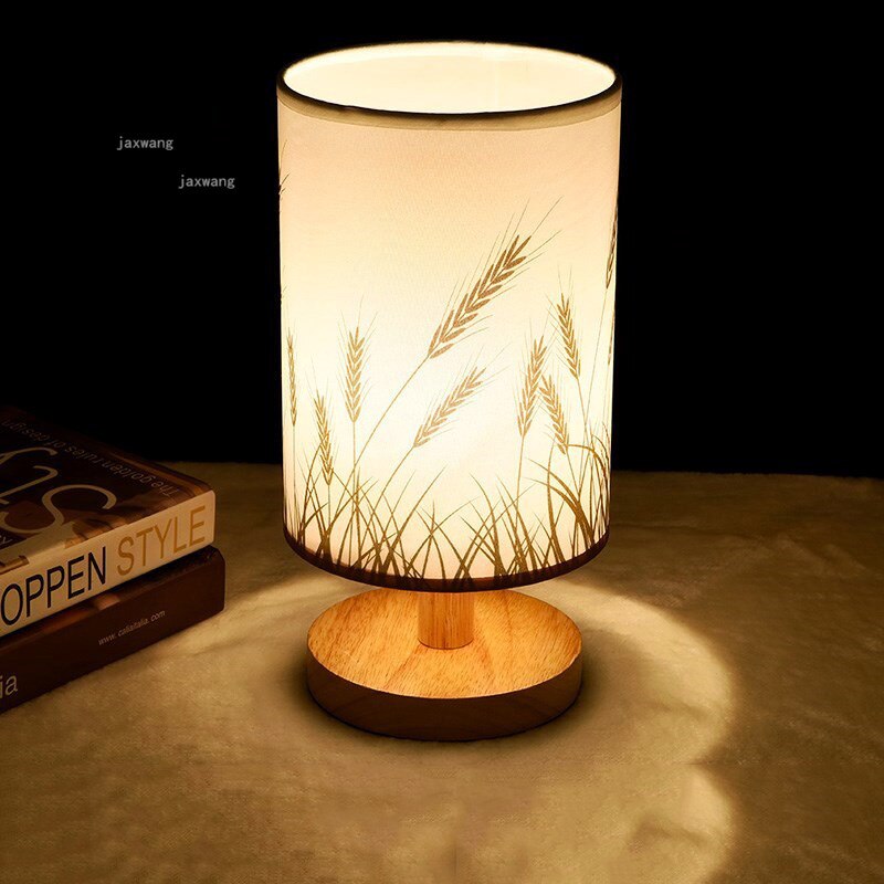 Nordic Hout Stof LED Verlichting Decoratie Tafellamp Woonkamer Leren Tafel Lampen Voor Slaapkamer Home Deco Bed Bed Lamp
