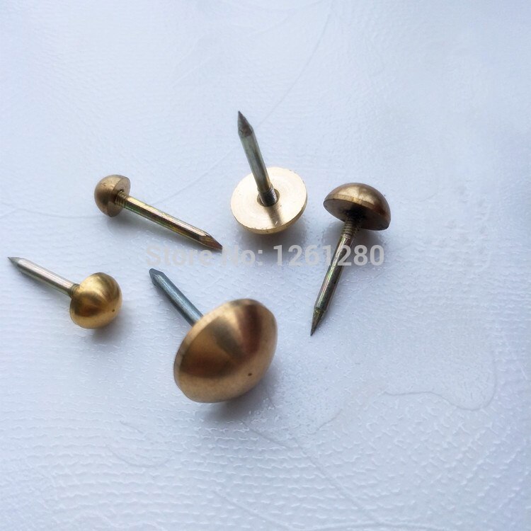 Estilo chino, antiguo, sólido, clavo de latón, tambor, remaches, sujeción de sofá, clavos decorativos, pieza de herramientas para puerta