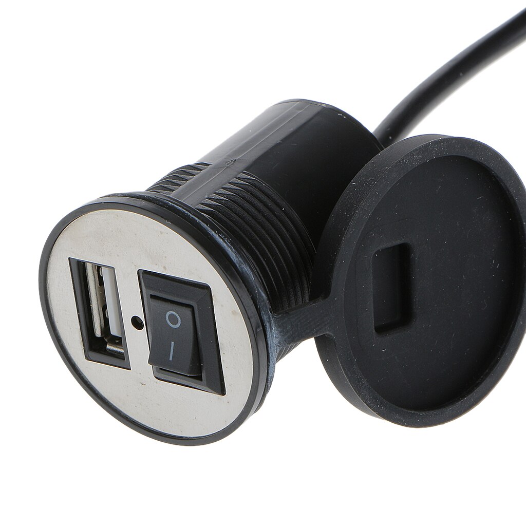 Chargeur USB noir moto | Prise Usb, moto sortie d'alimentation USB moto barre de poignée, chargeur à pince