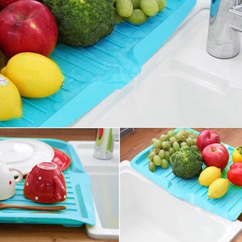 Plato de filtro para cubiertos de cocina, escurridor de platos de plástico, bandeja, tazón, vaso escurridor, rejilla para escurrir para fregadero, tabla de drenaje, herramienta para cocina con bandeja