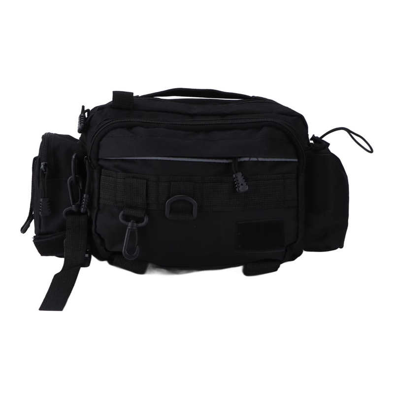 Fishing Tackle Bag Fishing Gear Sling Pack Smooth Zipper for Cycling for Outdoor: black