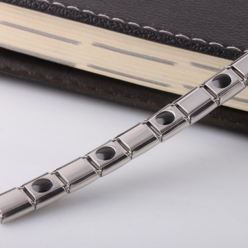 Stijl Roestvrij Staal Zilveren Germanium Magnetische Ketting Armband Mannen En Vrouwen Gezondheid Energie Sieraden Armband