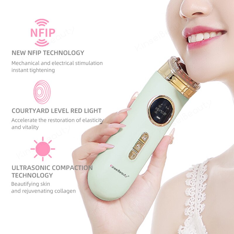 RF Skin rejuvenation instrument NFIP Led Light Skin lifting Wrinkle Remove Machine Ultrasonic Import Firming Pores Beauty Tool