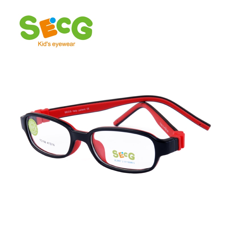 SECG-gafas cuadradas desmontables para niños, Marco para gafas de niños, flexibles, de silicona sólida, para estudiantes, lentes ópticas