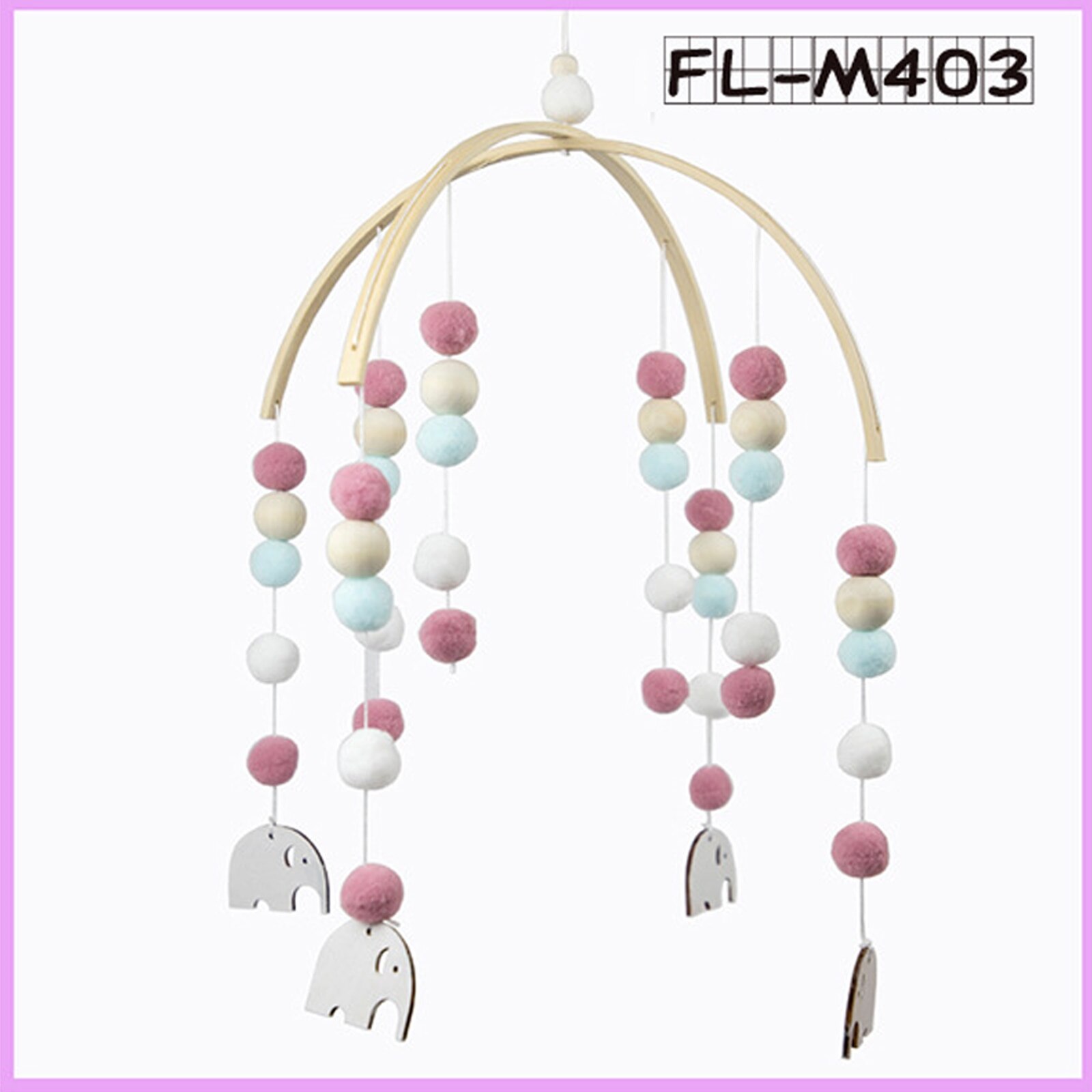 Mugoyrt presepe calde sonagli mobili in stile nordico sonagli palle di lana campana a vento neonato lettino appeso campana decorazione della stanza infantile giocattolo: colore 4