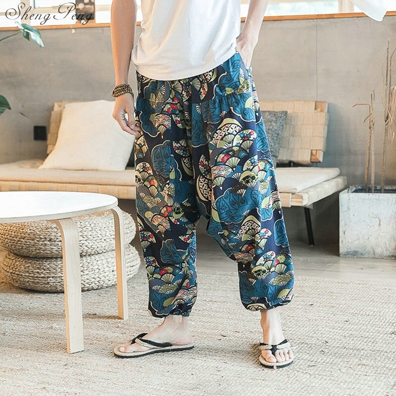 Pantalon kung fu pour hommes, vêtement thaïlandais traditionnel chinois, vêtement oriental pour hommes, V783: 1 / M