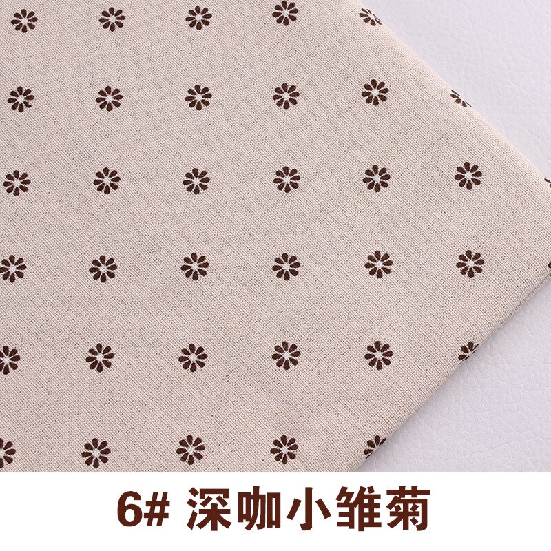 1 Metre Printed Cotton Linen Fabric Small Daisy Printed Linen Hand Curtainfabric by the yard: 6