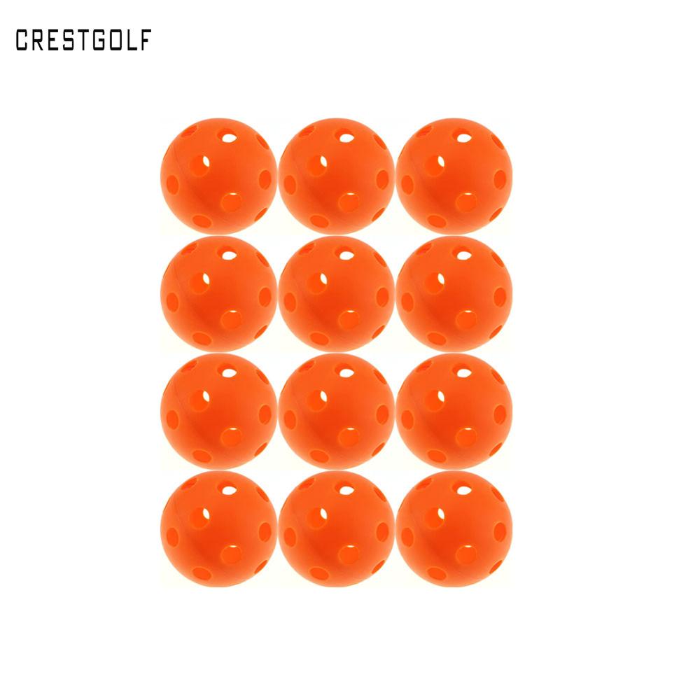 Crestgolf bola de plástico macia de 72mm, 12 peças x 72mm para prática de fluxo de ar de ar, com 4 cores para escolher: Orange