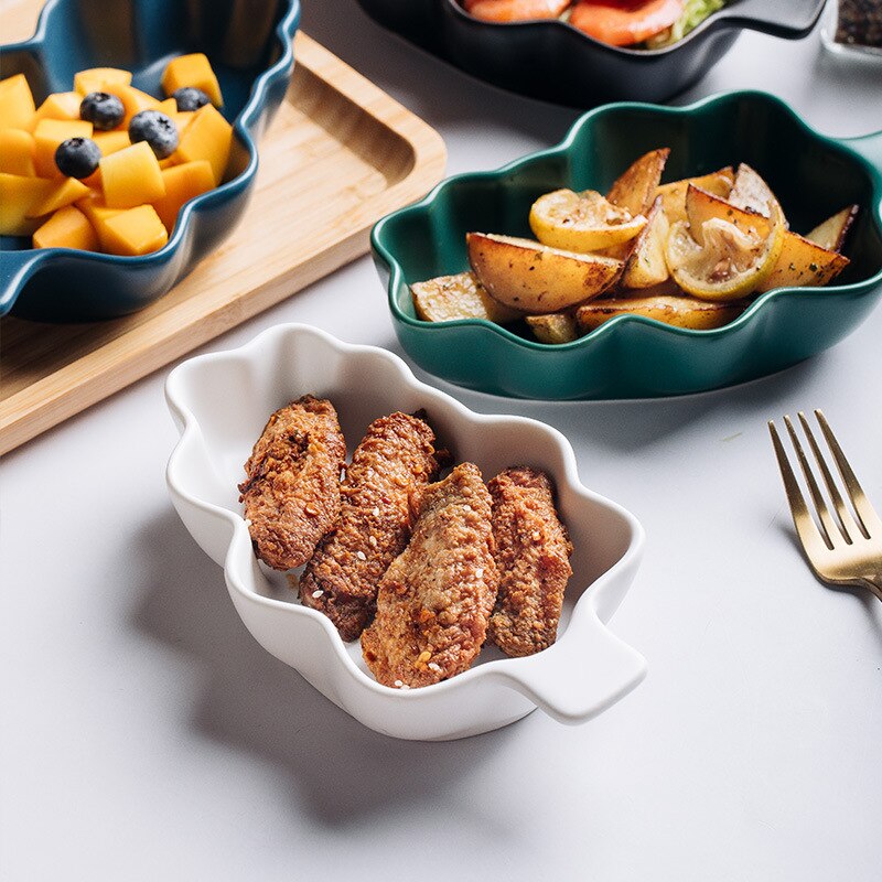 Christmas Tree Shape Baking Plate Ceramic Dinner Dishes European Style Dinnerware Baking Tray Ovenware Microwave Oven Flat Plate