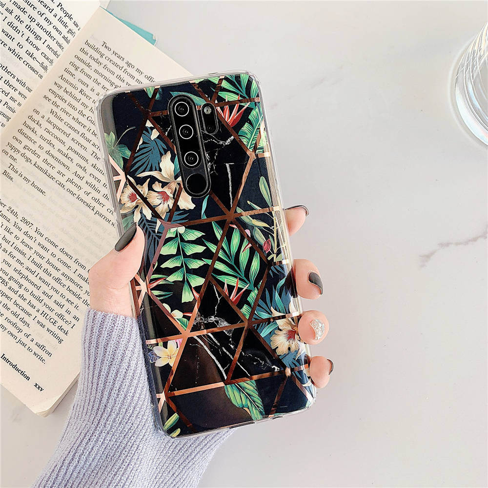 Plating Bloem Telefoon Gevallen Voor Xiaomi Redmi Note 8 Pro Case Voor Xiaomi Redmi Note 7 8 6 5 Pro case Cover Silicone Soft TPU Back: For Redmi Note 6 / 5