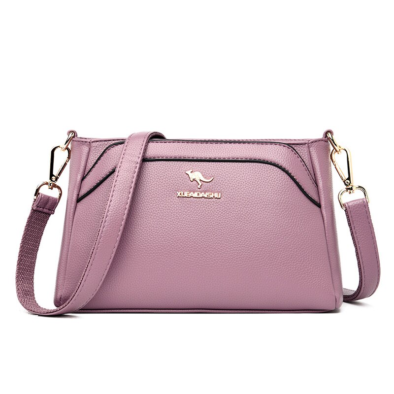 OLD TANG Shoulder Messenger Bags For Women Soft Leather Crossbody Bags Sac a Main Bolsa: Purple