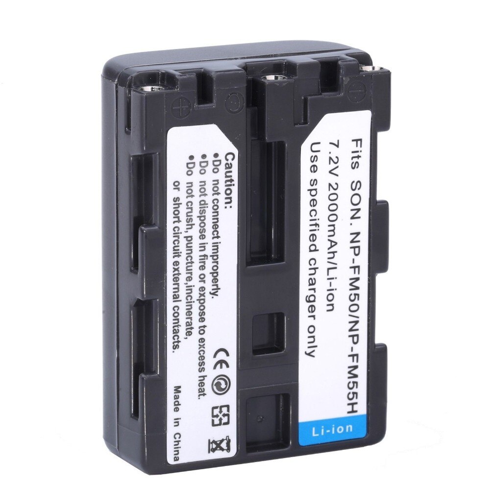 1* 2000mAh NP-FM50 FM50 FM55H Battery Pack + Charger + Plug Adapter For Sony NP-FM51 NP-FM30 NP-FM55H A100