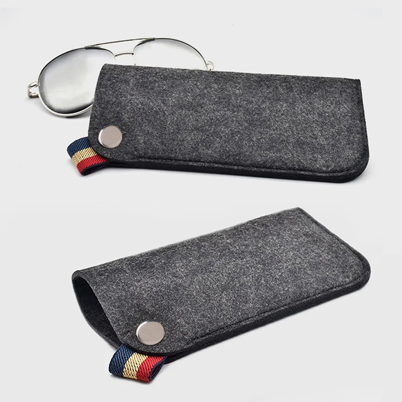 Saco portátil de feltro de lã para óculos de leitura estudante óculos de sol bolsa ao ar livre portátil saco de óculos de sol para óculos saco de cartão de identificação