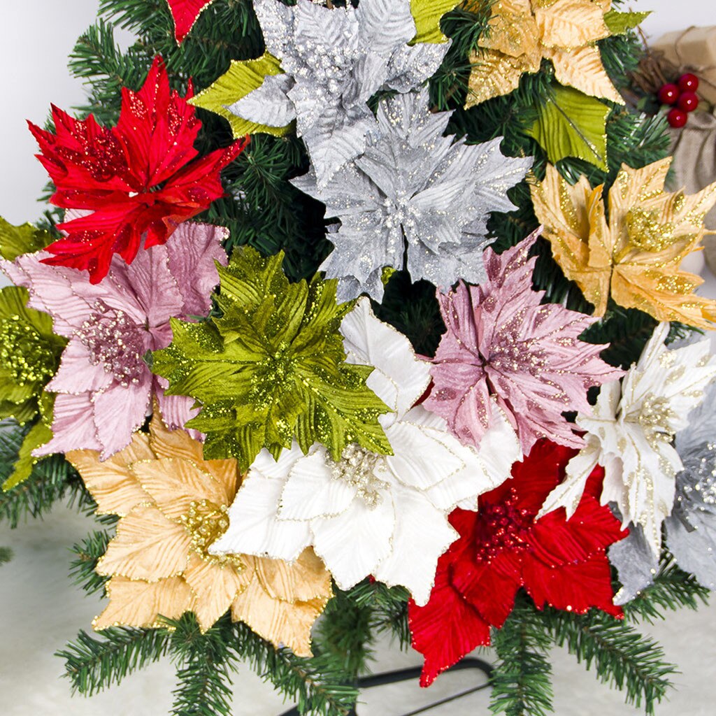 Mooie Kunstmatige Decoratieve Kunstbloemen Kerstboom Decoratie Bruiloft Kerst Valentijnsdag Decoraties