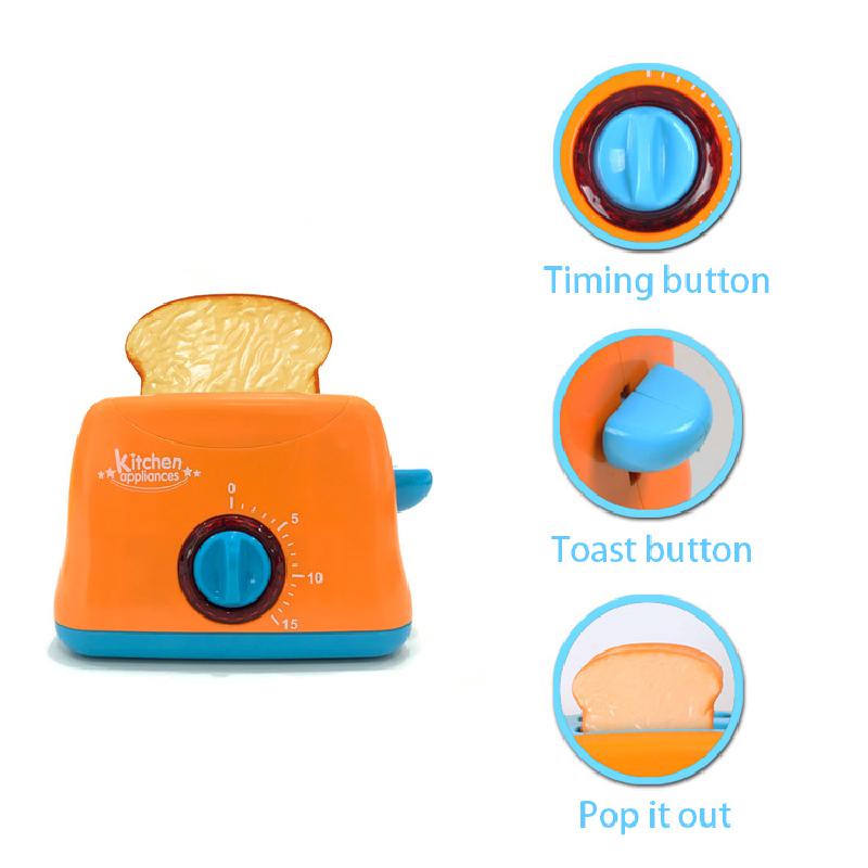 Simulation Appliances Kitchen Mini Blender Toaster Mixer With Led Pretend Play Toy Children Play House Baby Girls Kids Toys