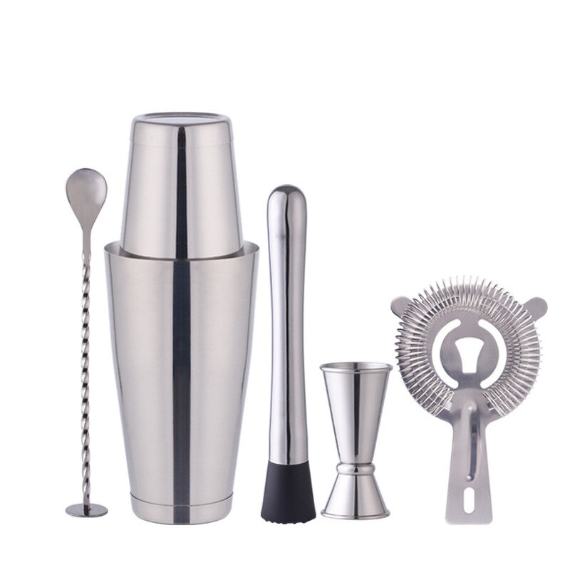 5-8 Stks/set Boston Scheck Rvs Cocktail Shaker Mixer Wijn Martini Boston Shaker Voor Barman Drinken Party Bar gereedschap